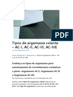 Tipos de Argamassa Colante - AC-I, AC-II, AC-III, AC-IIIE PDF
