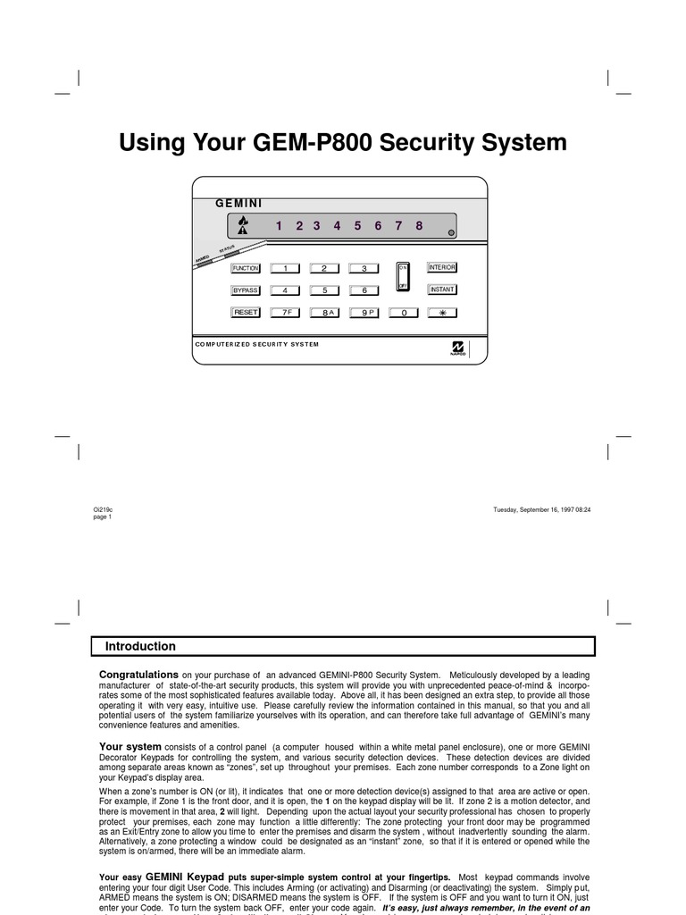 Use Your GEM-P800 Security System | PDF | Security Alarm | Implied Warranty