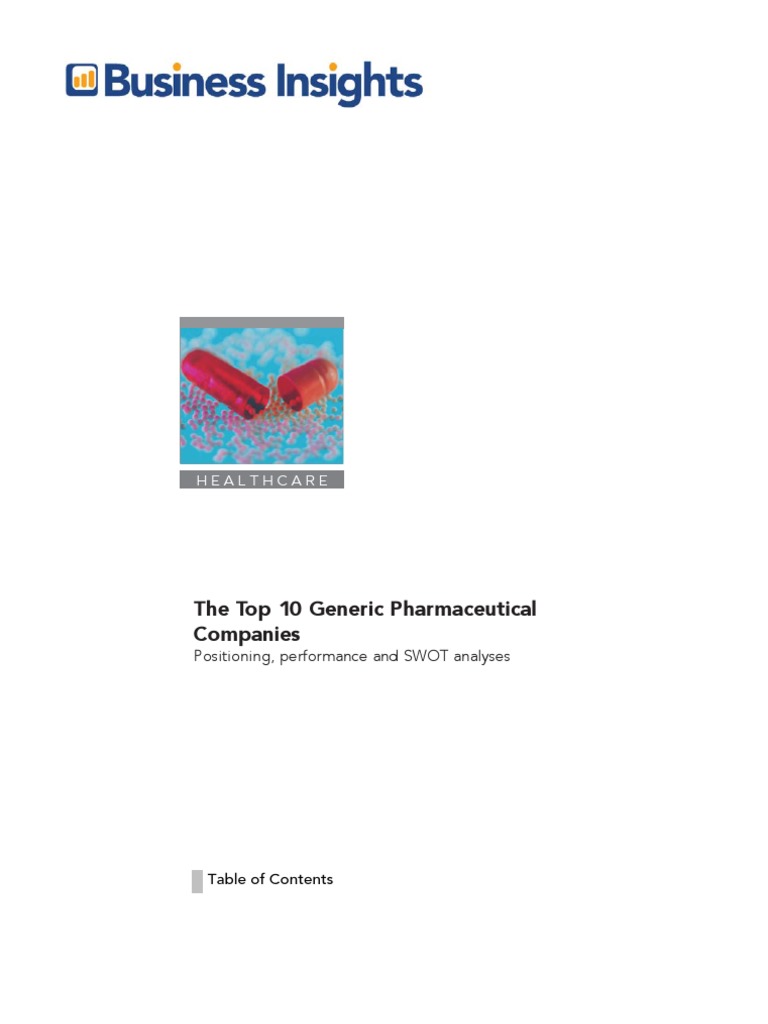 The Top 10 Generic Pharmaceutical Companies Positioning, Performance