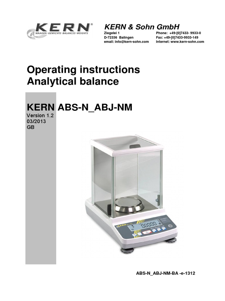 kern analytical balance manual