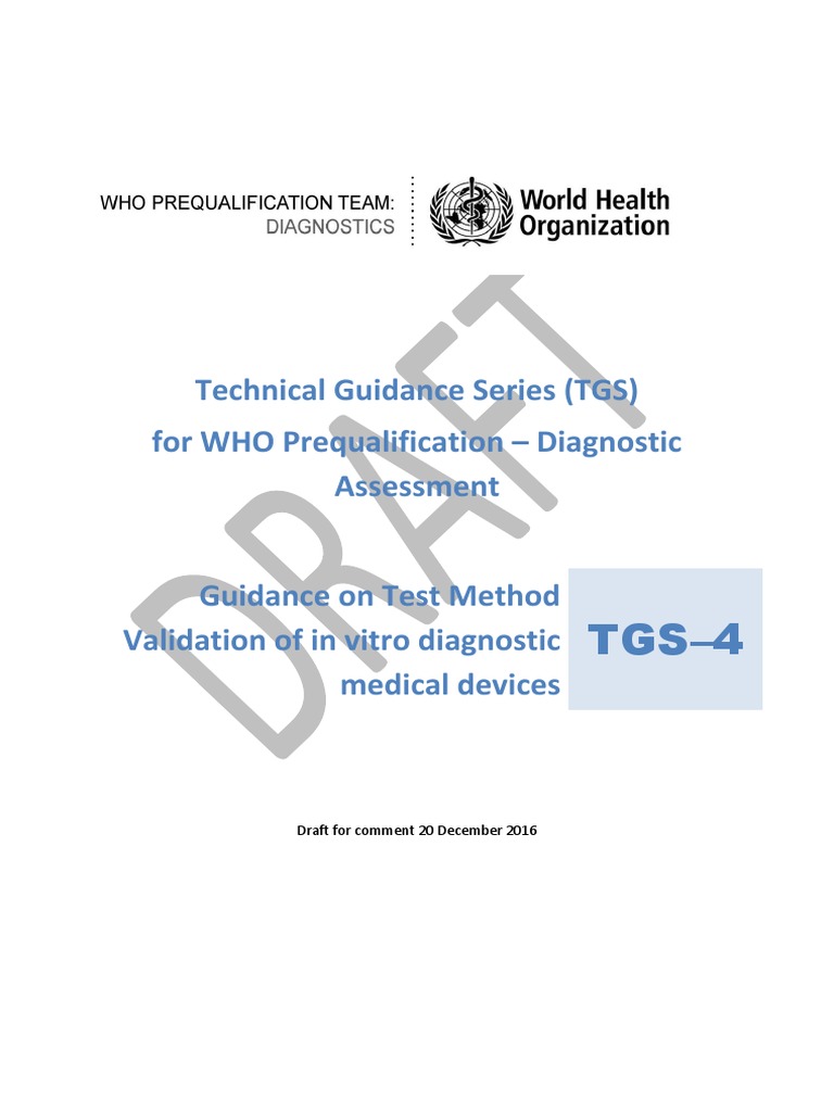 Guideline WHO - Guidance On Test Method Validation of in Vitro ...