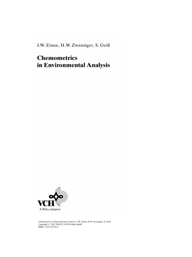 Chemometrics in Enviromental Analysis PDF Chemometrics