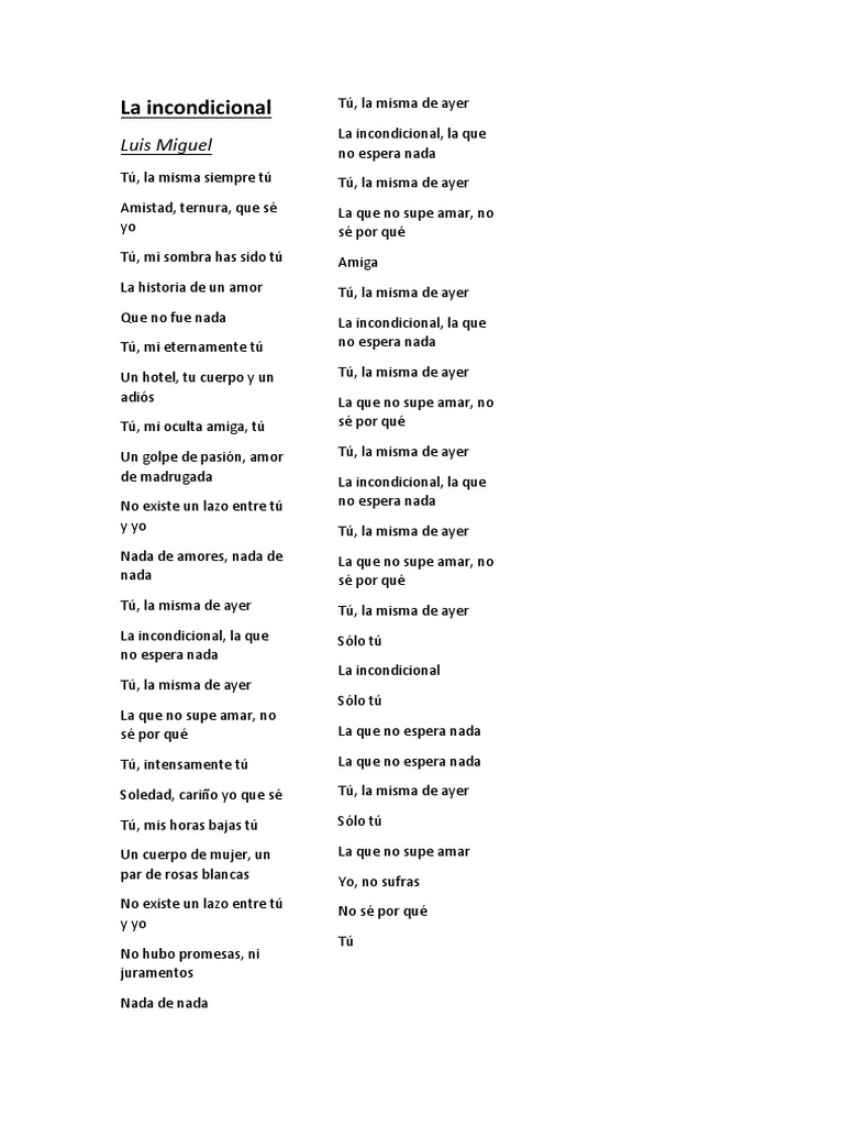 La Incondicional | PDF