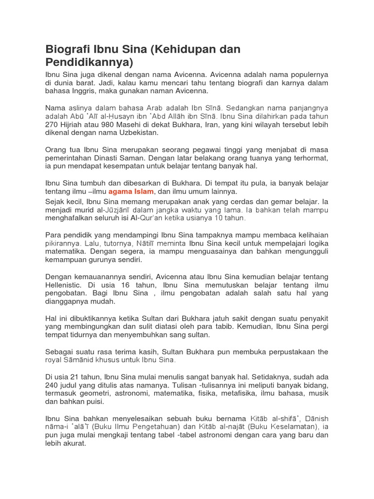 Biografi Ibnu Sina