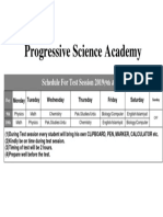 Test Session Schedule 2019 PDF
