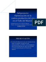 Subproyecto: Optimización de La Cadena Productiva Del Cuy en El Valle Del Mantaro