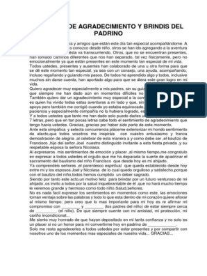 Discurso de Agradecimiento y Brindis Del Padrino | PDF | Padrino | Bautismo