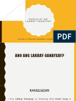 Pagsulat NG Lakbay Sanaysay
