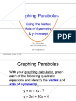Graphing Parabolas: Using The Vertex Axis of Symmetry & Y-Intercept