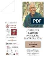 Programa de Les Jornades Panikkar Manresa 2018