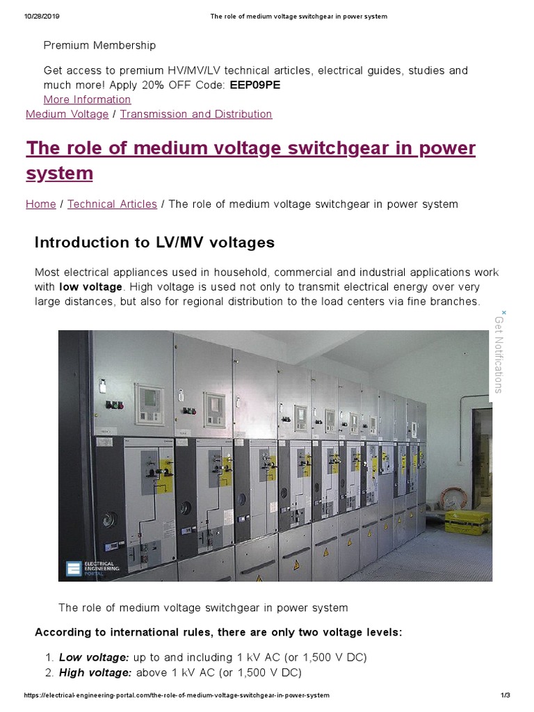 Medium Voltage Switchgear Overview | PDF | Electric Power Distribution ...