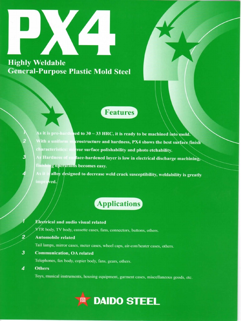 PX4: Advanced Weldable Mold Steel | PDF | Mirror | Welding
