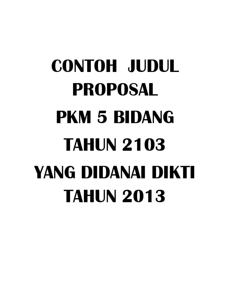 Contoh Judul Pkm Pdf