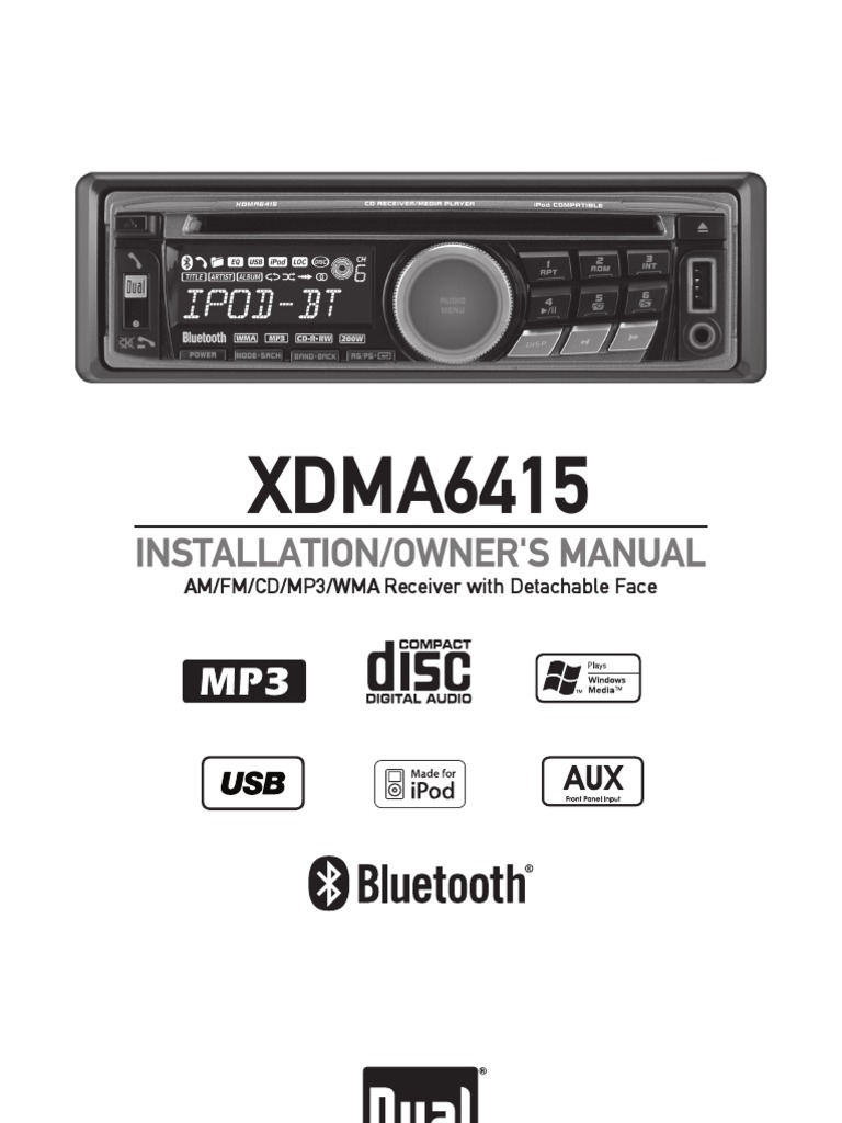 Radio Owners Manual Xdma6415 Compact Disc Mp3