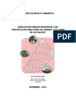 Estudio de impacto ambiental para proyecto habitacional Las Lomas de los Sauces