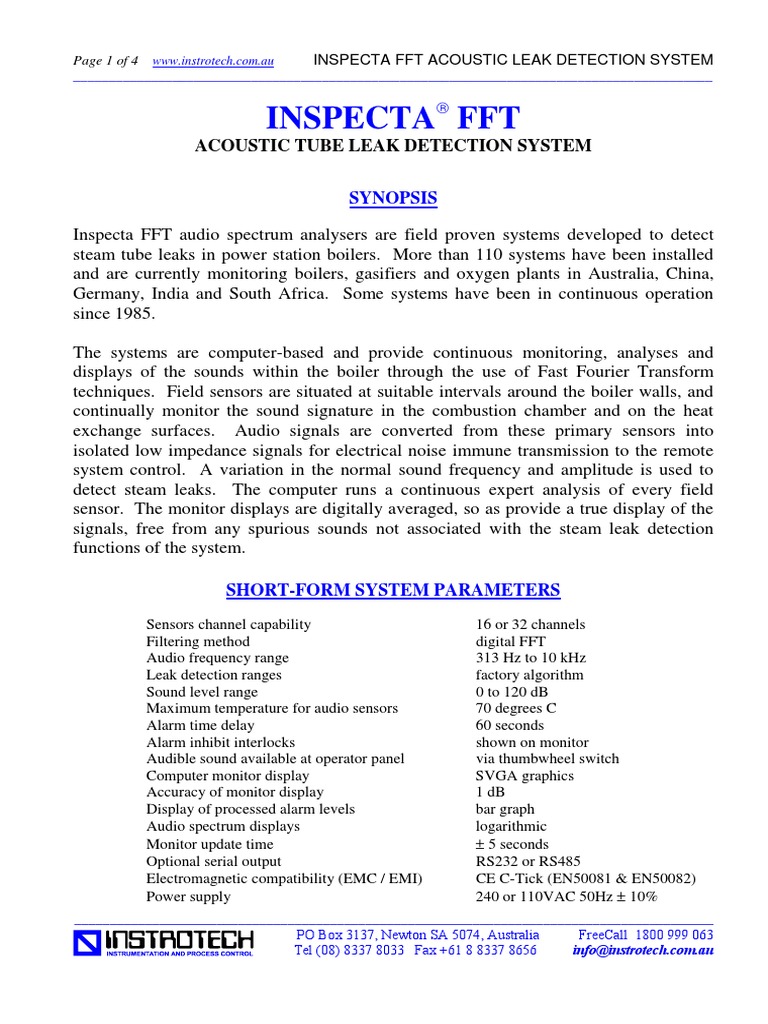 Acoustic Tube Leak Detection System | PDF | Power Supply | Computer Monitor