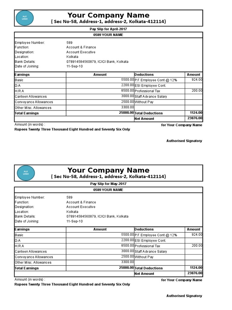 Salary Slip Format | PDF | Government Finances | Taxes