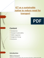 ICT As A Sustainable Alternative To Reduce Need For Transport