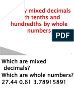 Multiply Mixed Decimals With Tenths and Hundredths by Whole Number