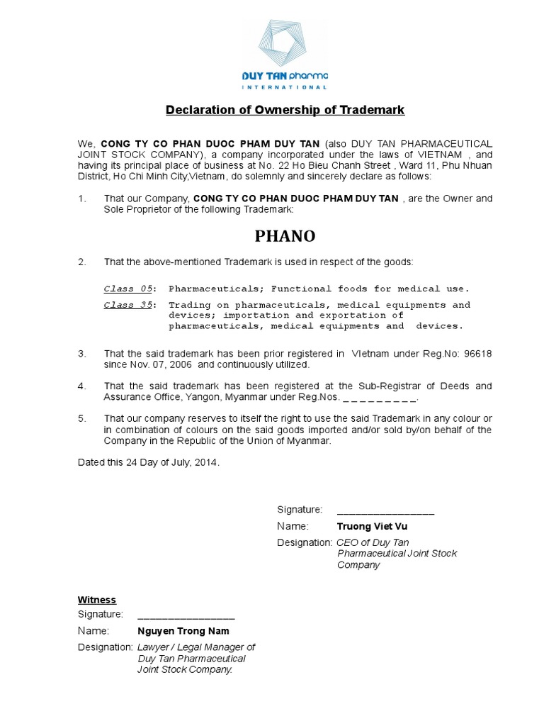 Declaration of Ownership MNL PDF