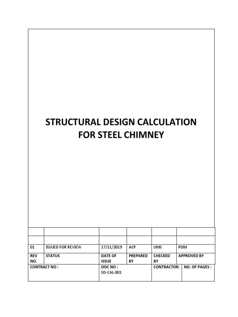 Design Calculation ReportSteel Chimney PDF Kilogram Young's Modulus