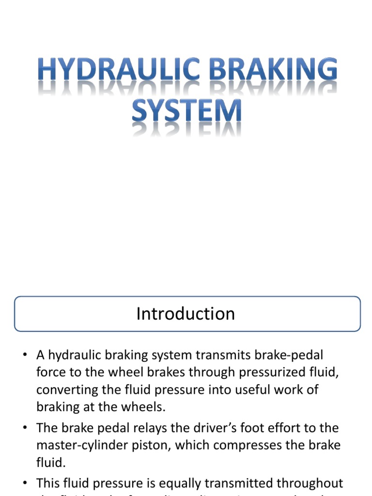 Overview of Hydraulic Brake Systems | PDF | Brake | Vehicle Parts