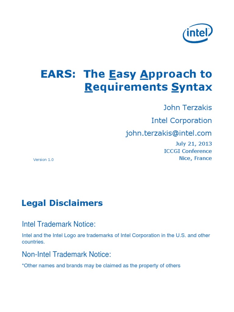 EARS EasyApprochToRequirementsSyntax | PDF | Copyright | Installation ...