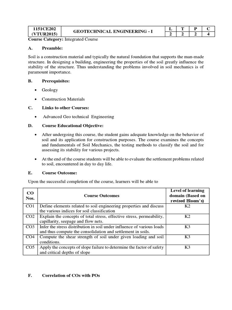 Soil Mechanics Course Overview | PDF | Soil Mechanics | Geotechnical ...