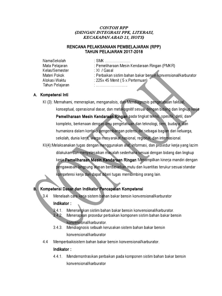 Contoh RPP | PDF