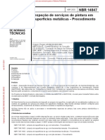 ABNT NBR 14847_2002 - Inspeção de Serviços de Pintura Em Superfícies Metálicas - Procedimento