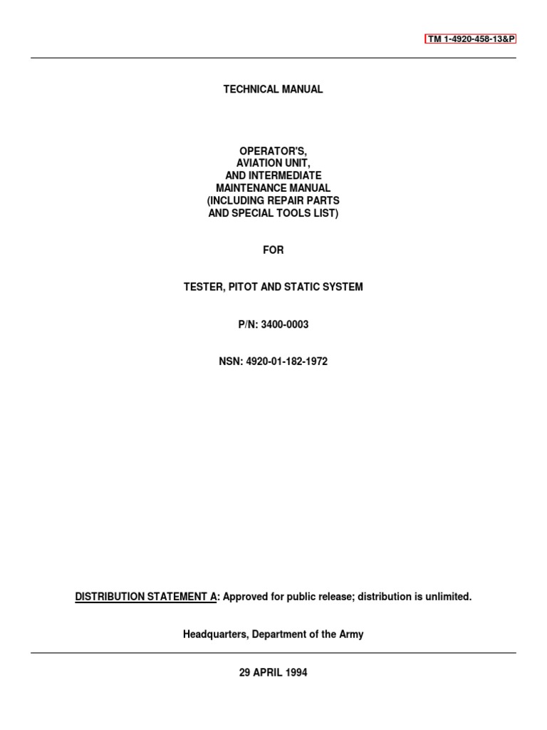 Pitot Static Test Set Manual | PDF | Valve | Electrical Engineering
