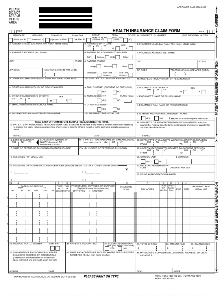 Health Insurance Claim Form Guide | PDF