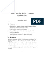 Lista de Exercícios sobre R e Estatística Computacional