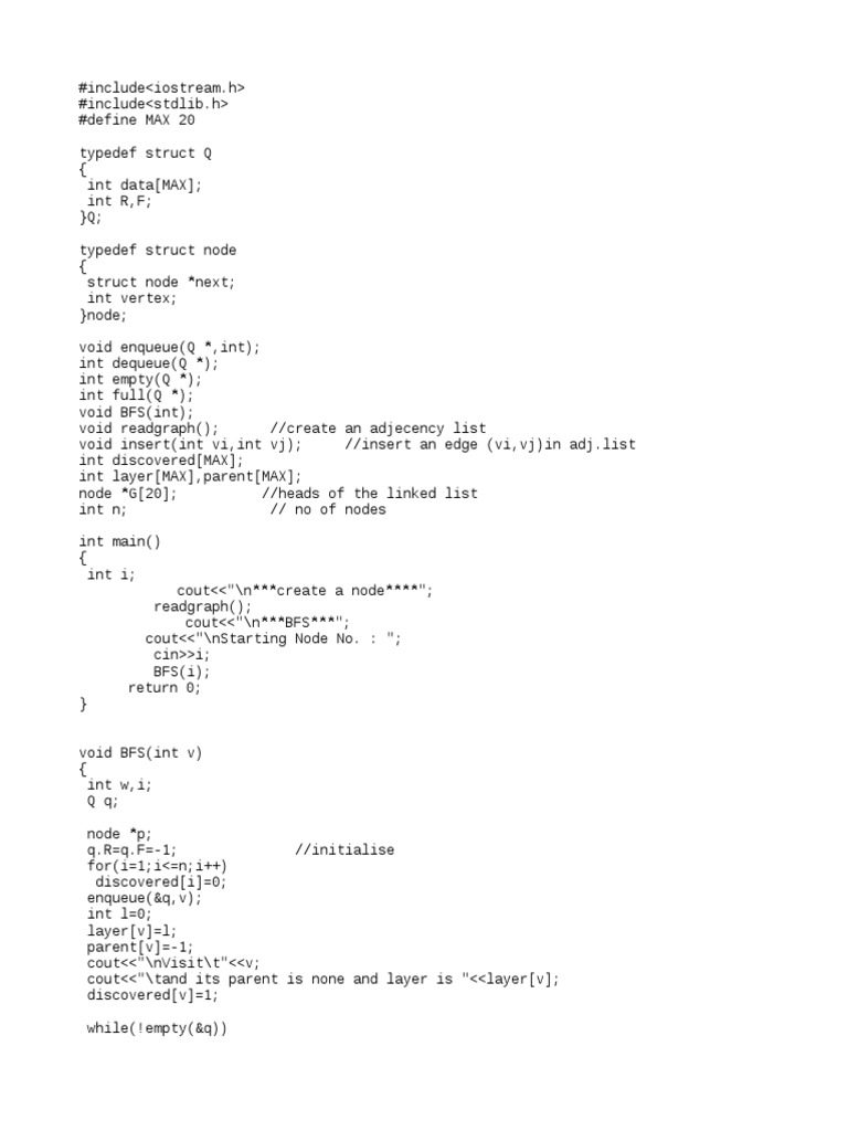 Bfs Vertex Graph Theory Queue Abstract Data Type