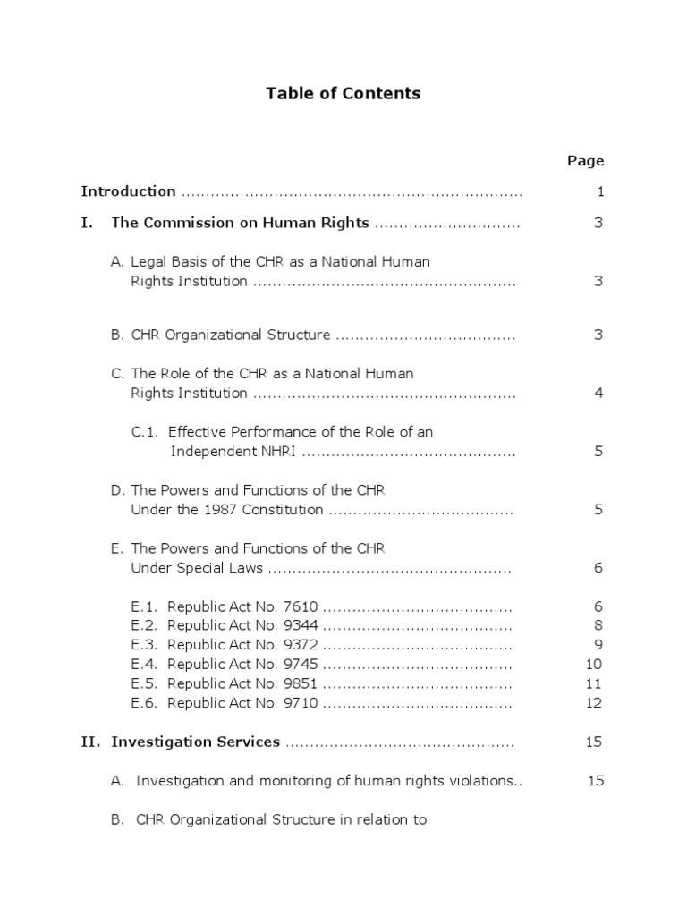 Overview of CHR Functions and Investigations | PDF | Crime & Violence ...