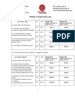 Les Tarifs Yourtes 2019