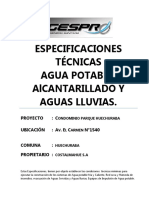 Especificaciones Tecnicas Agua Potable A PDF