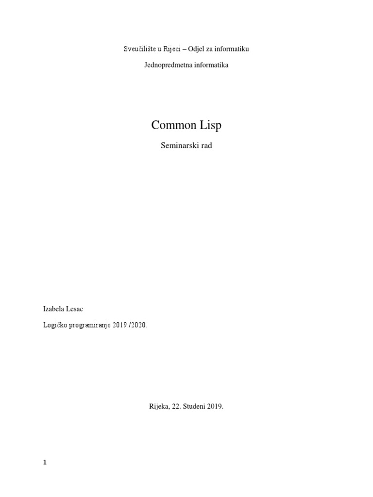 CLISP | PDF