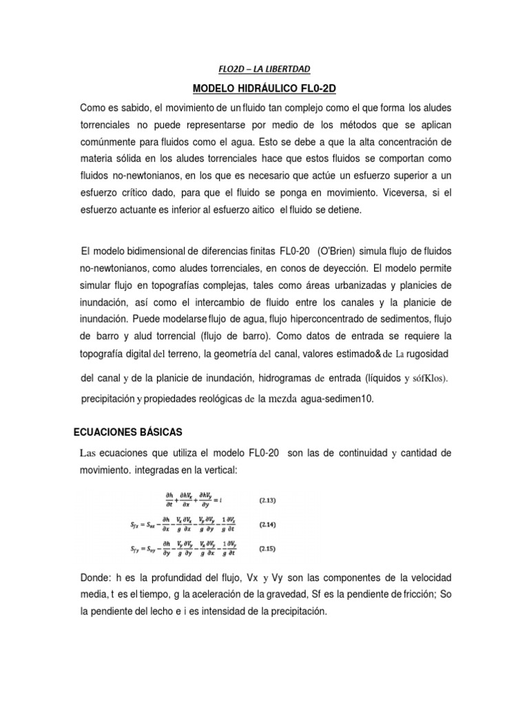Simulación de flujo hiperconcentrado en FLO2D | PDF | Viscosidad | Fluido