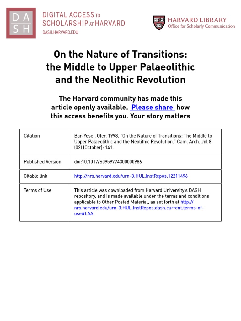 On The Nature of Transitions | PDF | Neanderthal | Paleolithic