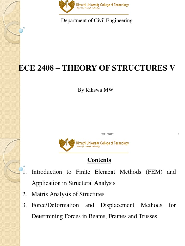 Finite Element Method in Structural Analysis | PDF | Finite Element ...