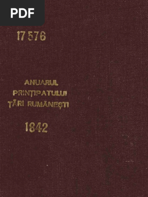 Anuarul Printipatului Tarii Rumanesti 1842 Pdf