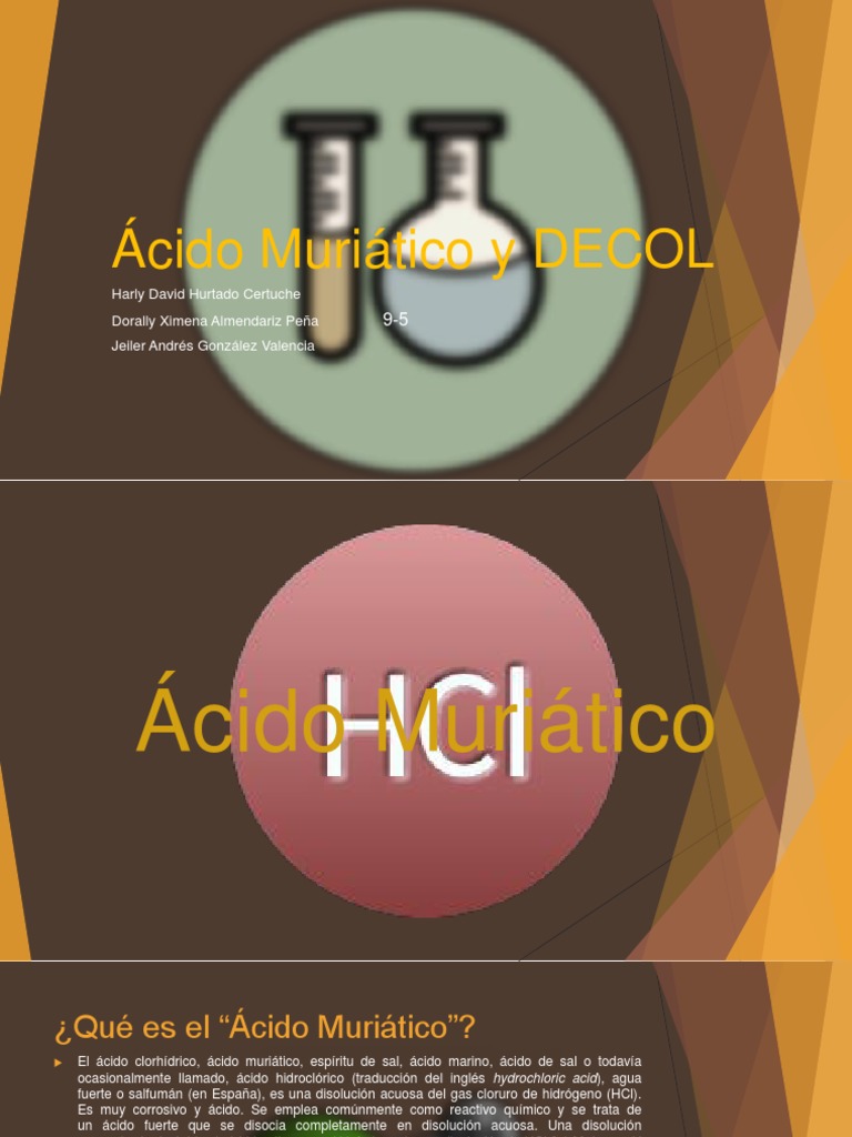 Ácido Muriático: Usos y Propiedades | PDF | Ácido clorhídrico | Química