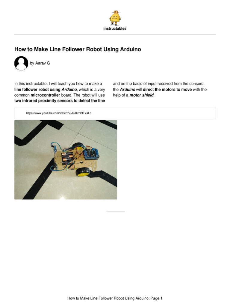 Line Follower Robot Using Arduino 2 | PDF | Arduino | Sensor