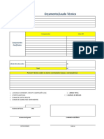 Orçamento técnico equipamento sinistrado