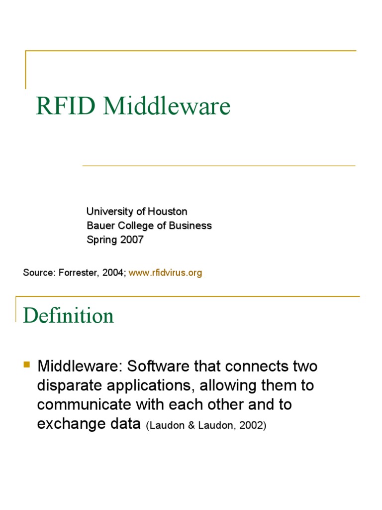 Overview of RFID Middleware Solutions | PDF | Radio Frequency ...
