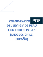 Compara tasas, sujetos e impuestos IGV de Perú, México, Chile y España