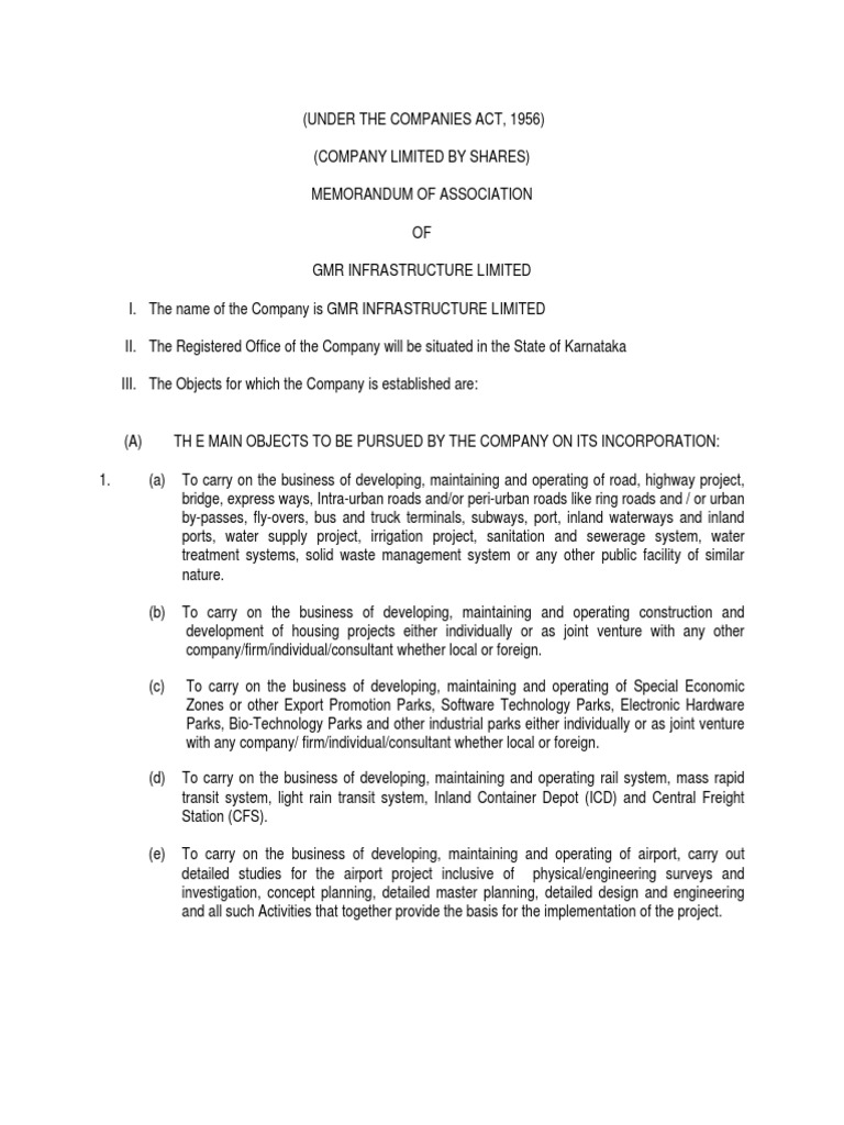 Main Objects Clause in MOA Infrastructure