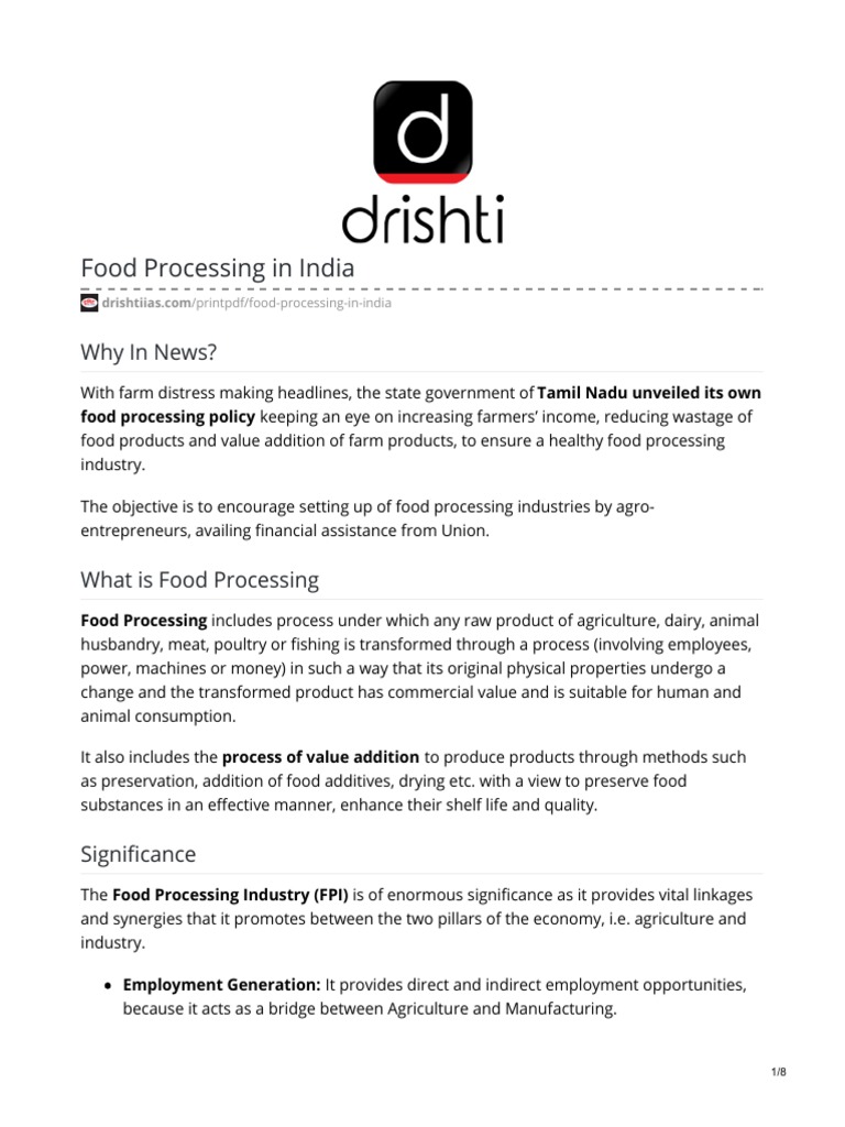 Food Processing Industry In India Pdf Food Processing Foods 
