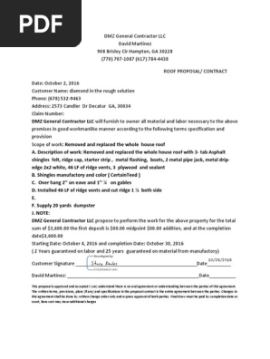Roofing Contract